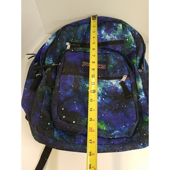 Jansport Big Student Backpack Galaxy Print Blue 34L Laptop Sleeve School Bag New - Picture 7 of 9